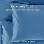 California Design Den King Size Pillows Cases Set of 2-600 Thread Count Sateen, Natural 100% Cotton Pillowcases King, Crisp, Durable Premium-Feel Bedding - Parisian Blue