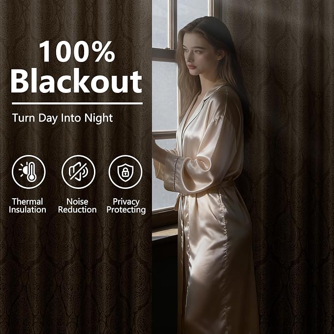 DWCN 100% Blackout Curtains for Bedroom 54 Inch Long - Image 2