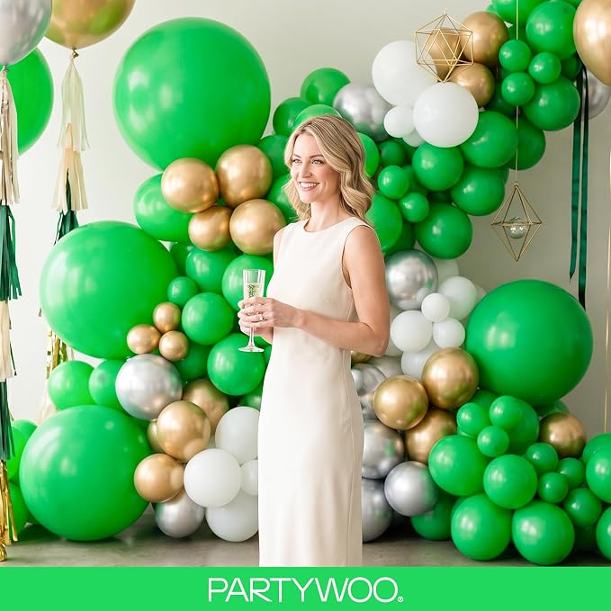 PartyWoo Green Balloons 100pcs Different Sizes of 36 18 12 10 5 Inch | Balloons - Image 9