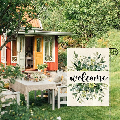 AVOIN colorlife Spring Summer Floral Welcome Garden Flag Outside 12x18 Inch | - Image 2