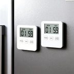 Attom Tech 2 PCS Ultra Slim Digital Kitchen Timer with Loud Alarm and Magnet Back, Large Display, Small Thin Mini Countdown Up Timer for Cooking Baking Sports Nap Games Office, White