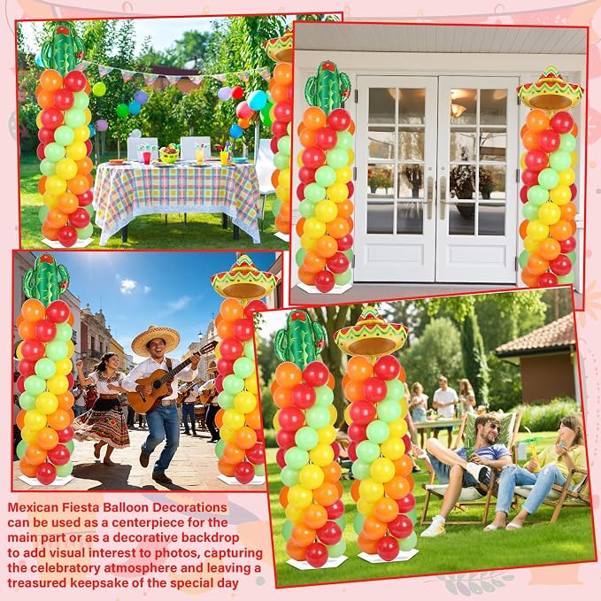 2 Sets Mexican Fiesta Balloon Column Stand Kit - Image 7
