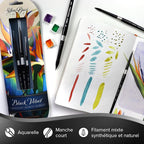 Silver Brush Limited BV-3054S Black Velvet Short Handle Small Round Brushes, Mixed Filament with Very Soft Tips, 4pc Professional Artist Painting Bundle for Watercolors, Gouache, Dyes & Silk Painting