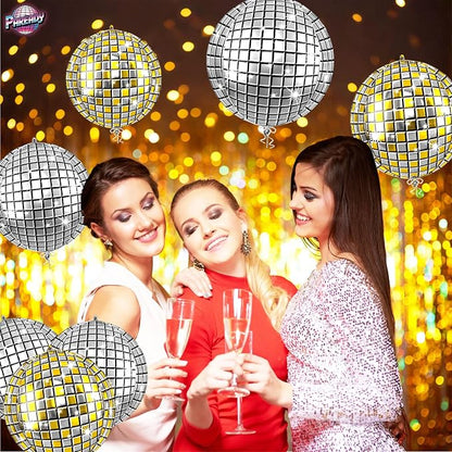 6pcs 22 Inch Gold and Silver Disco Ball Balloons - Image 7