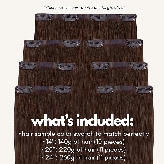 Irresistible Me Real Human Hair Extensions Clip Ins – 100% Human Hair Clip In Extensions for Length & Volume – Invisible Extension – Heat Resistant & Dyeable – Medium Brown, 24 Inches