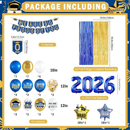 Blue and Gold Graduation Decorations 2026 - Image 2