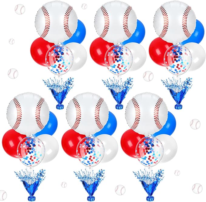 Civaner Baseball Party Balloons Stand Kit 6 Sets, and Red by Civaner