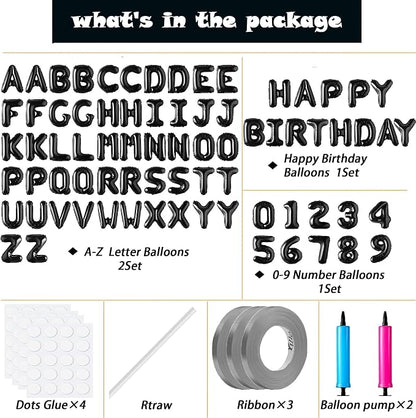 Happy Birthday Balloon Banner Custom Phrase Balloons letter 16 inch - Image 2