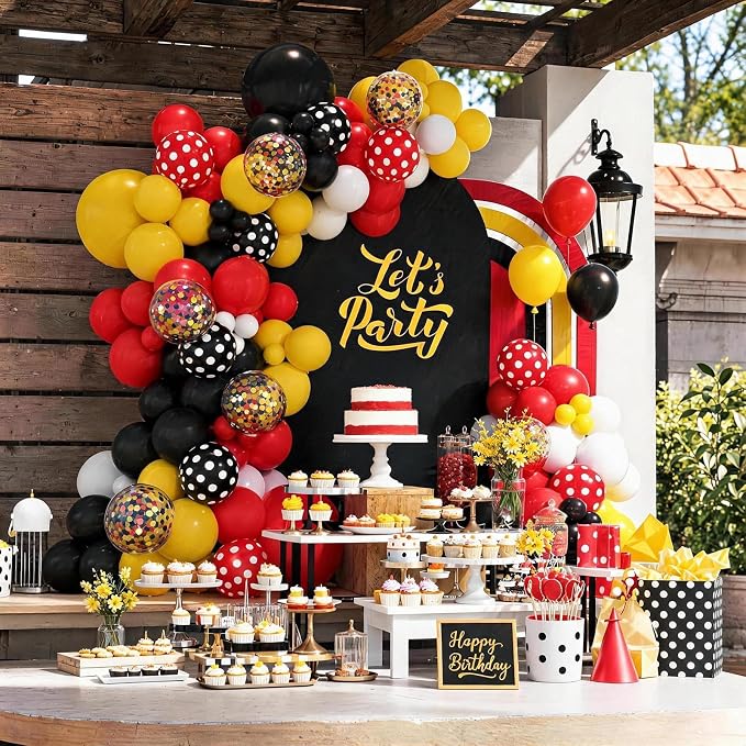 131pcs Red and Yellow Balloon Arch Kit - Image 7