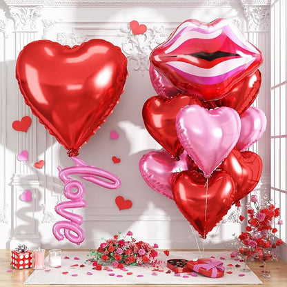 32 Inch Large Red Heart Balloons by Togvu