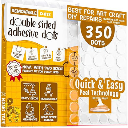 Double Sided Tape Adhesive Dots Stickers 280, 550 or 700 Pack Removable Putty by D-NYX