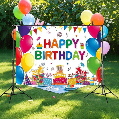 Happy Birthday Backdrop Banner, Colorful Birthdays Banner Backdrop Happy - Image 7