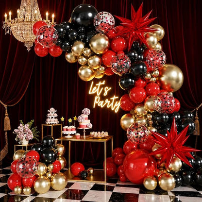 Red and Black Balloons for Graduation New Year Party Decorations | 60Pcs 12Inch - Image 3