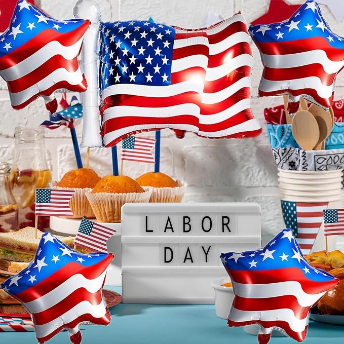 4th of July Balloons 16Pcs Patriotic Independence Day Foil Balloons American - Image 4
