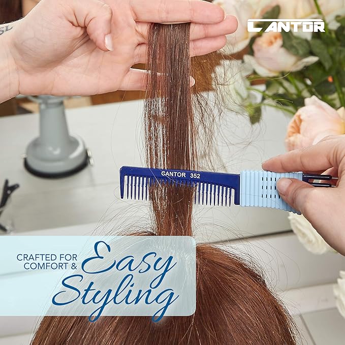 Cantor Lift Teasing Comb and Hair Pick 2 Pack, Stainless Steel Lifts - Anti Static Comb For All Hair Types