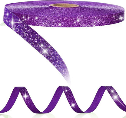 Syhood 50 Yards Glitter Ribbon Wrapping 3/8" Wide Sparkle Waterproof Sparkly by Syhood