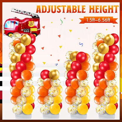 Kasyat 2 Set Fire Truck Party Balloon Column Stand Kit - Image 4