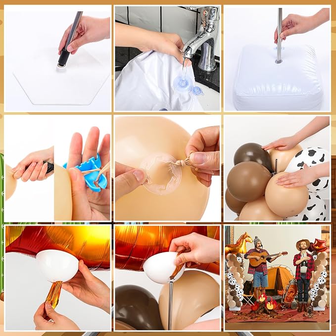 Kasyat 2 Sets Cowboy Birthday Party Balloon Column Stand Kit Western Party - Image 5