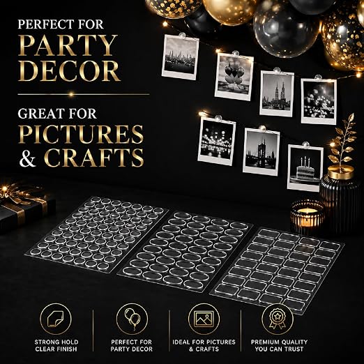 309 Pcs Clear Glue Dots Removable Sticky Tack 3 Sizes | Double Sided Waterproof - Image 5