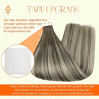 Full Shine Balayage Tape in Hair Extensions Human Hair 20 Inch Straight Hair Tape in Extensions Brown to Ice Blonde and Brown Tape in Natural Invisible Double Sided Tape 20 Pcs 50 Gram Add Length