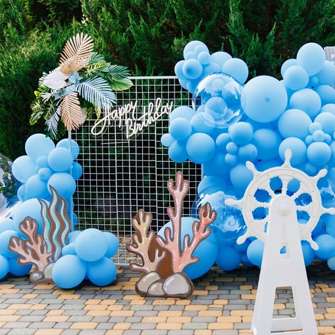 134Pcs Light Blue Balloons Different Sizes 5 10 12 18 Inch Light Blue Balloon - Image 6