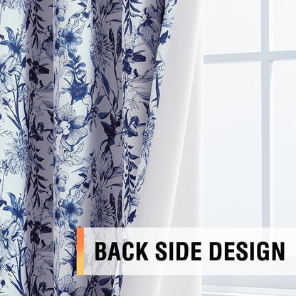 H.VERSAILTEX Blackout Curtains 63 Inch Length 2 Panels Set Floral Print Curtain - Image 5