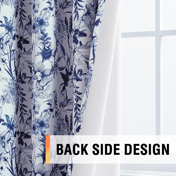 H.VERSAILTEX Blackout Curtains 96 Inch Length 2 Panels Set Floral Print Curtain - Image 5
