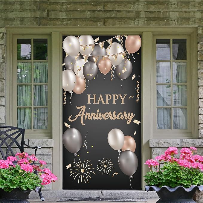 Happy Anniversary Door Banner, Wedding Anniversary Decorations by Dill-Dall