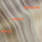 Full Shine Clip in Hair Extensions 18 inch 140g 8Pcs Seamless Hair Extensions Clip in Ash Blonde Highlight Bleach Blonde Remy Hair Clip ins for Women