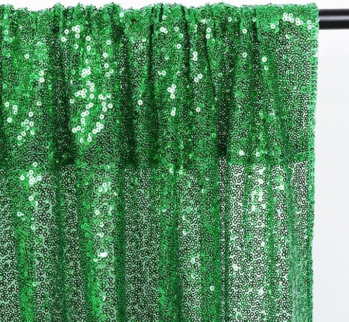 Eternal Beauty Green 3mm Sequin Backdrop 2x8 Ft 2 Pack Wedding | Dense Sparkle - Image 7