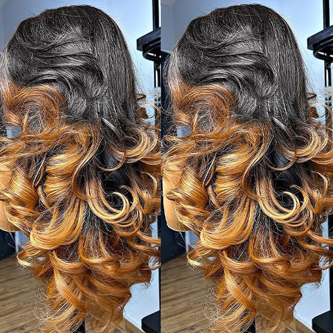 250 density 12A 360 Lace front wigs human hairOmbre 360 Lace Front Wigs Human Hair For Women Highlight Honey Lace Human Hair Wig Glueless Wig Body Wave Lace Front Wigs