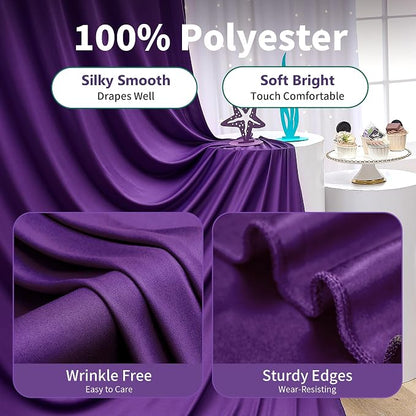 50ft×12ft Wrinkle Free Purple Backdrop Curtain - Image 3