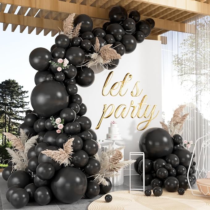 102pcs Matte Black Balloons Garland Arch Kit, 18 12 10 5 Inch Balloons | by ZizasAry