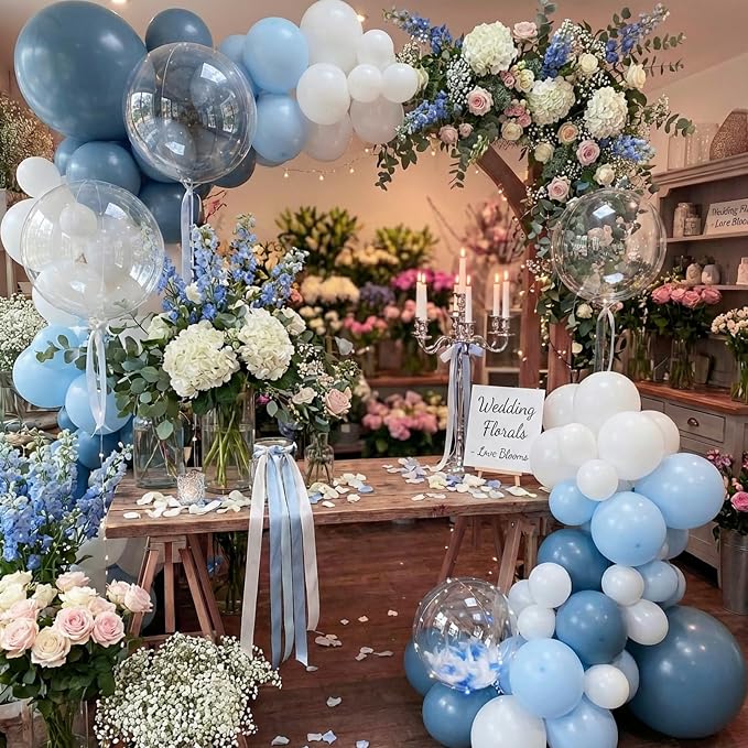 RUBFAC Dusty Blue Balloons Garland Arch Kit - Image 6