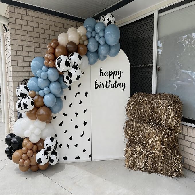 Paready Cow Print Balloons Set, 12Inch Light Blue Brown Sand White Latex Balloon - Image 6