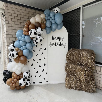 Paready Cow Print Balloons Set, 12Inch Light Blue Brown Sand White Latex Balloon - Image 6