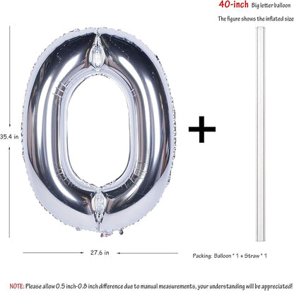 Letter Balloons 40 Inch Giant Jumbo Helium Foil Mylar Silver O | - Image 2