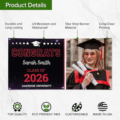 Graduation Banner Backdrop, Custom Class of 2026 - Image 7