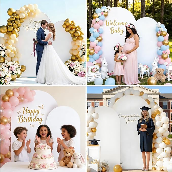 Arch Backdrop Stand and Cover Set of 2 Wedding Metal Arch Stand - Image 8
