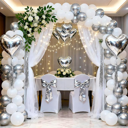 Silver Balloons 100 Pack 12 Inch Shiny Metallic Silver Extra Thick Latex Party - Image 3