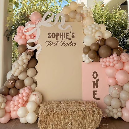 Pink Brown Balloon Arch Garland Kit, Cowgirl Rodeo Balloons Dusty Blush Light - Image 3