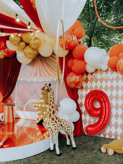 40 Inch 9 Red Number Balloons Mylar Foil Balloon 9th Birthday Party Decor | - Image 6