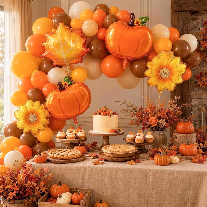 Fall Foil Balloons, Sunflower Pumpkin Maple Leaf Balloon - Image 6