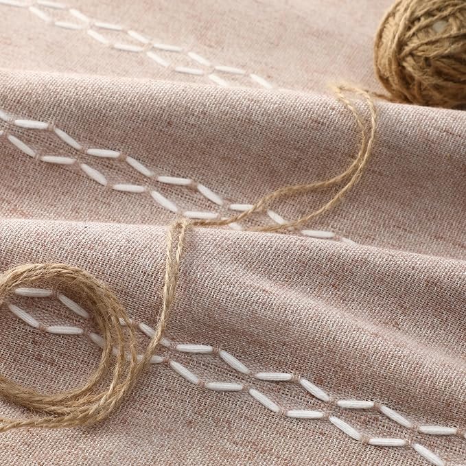 Blush Beige Boho Blackout Curtains 84 Inch 2 Panels - Image 6