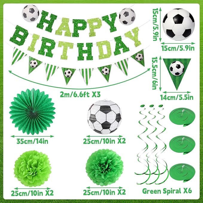 OBBOLO Soccer Birthday Party Decorations, Pre-Strung Soccer Birthday Banners - Image 3