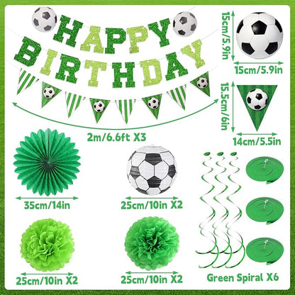 OBBOLO Soccer Birthday Party Decorations, Pre-Strung Soccer Birthday Banners - Image 3