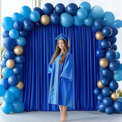 Royal Blue Backdrop Curtain Drapes - Image 6