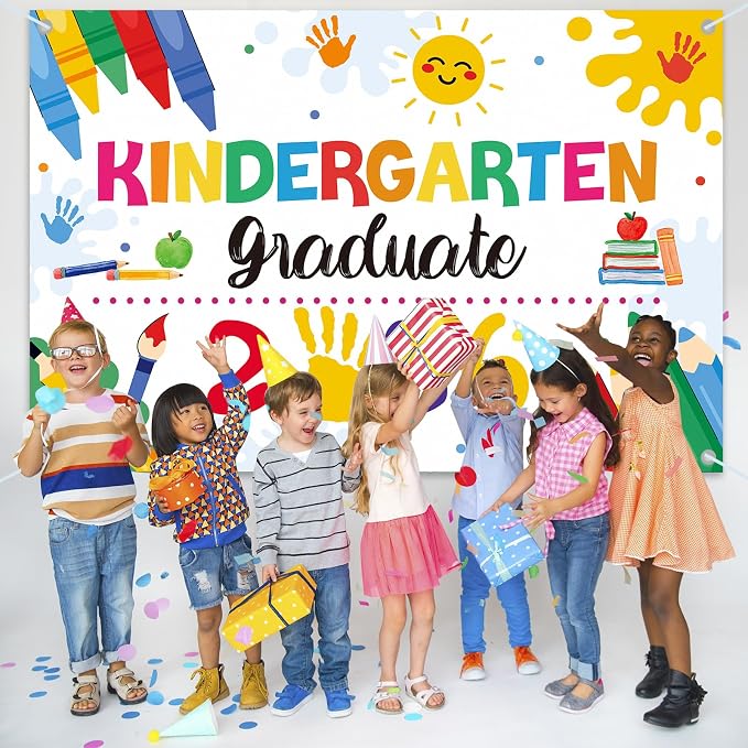 Large Kindergarten Graduate 2026 Backdrop Banner, 6x4ft | Preschool Graduation - Image 7