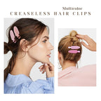 10 Pcs Creaseless No Crease No Bend Flat Hair Clips For Styling Non Slip Makeup Clips For Women Salon Hairstyle, Pink Rose Red
