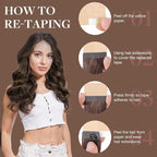 GOO GOO Tape in Hair Extensions Human Hair, 2/6/2 Balayage Dark Brown to Chestnut Brown, 18inch 50g 20pcs, Skin Weft Seamless Invisible, Silky Straight with Thick Ends, Remy Human Hair